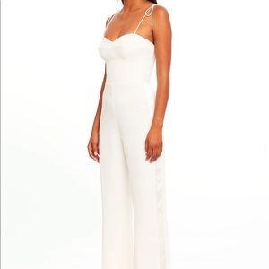Amanda Uprichard Champagne Bridal Jumpsuit